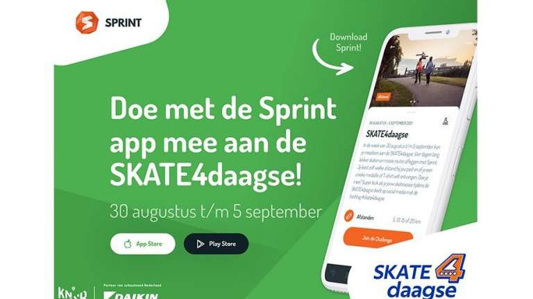 Nieuwe functie Sprint app in aanloop naar SKATE4daagse