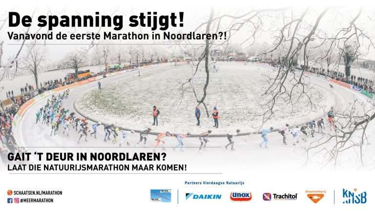 KNSB test ijsvloer Noordlaren: mogelijk vanavond eerste marathon op natuurijs