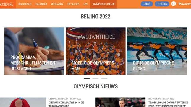 Volg de Olympische Spelen via Schaatsen.nl