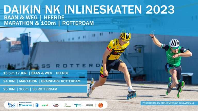 Daikin NK Inlineskaten 100 meter sprint bij cruiseschip SS Rotterdam; Daikin NK Marathon op Brainpark Rotterdam