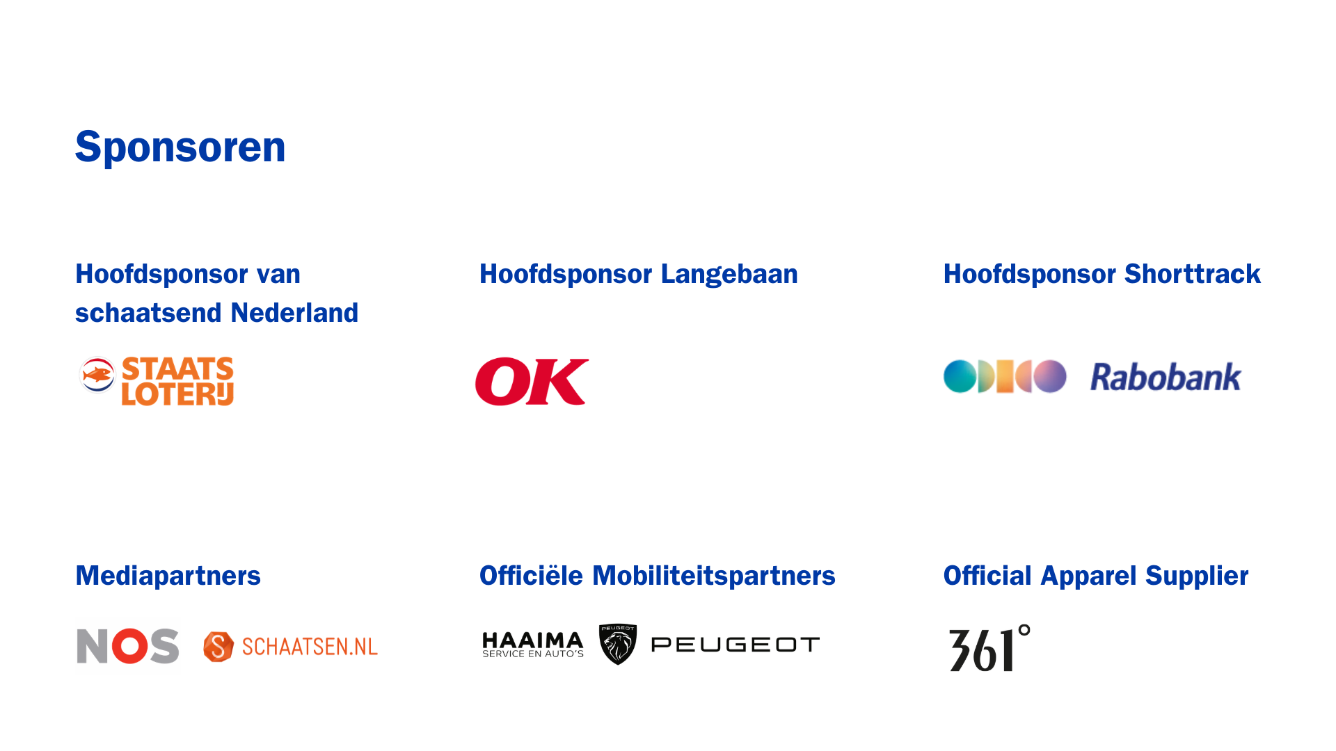 KNSB sponsoren
