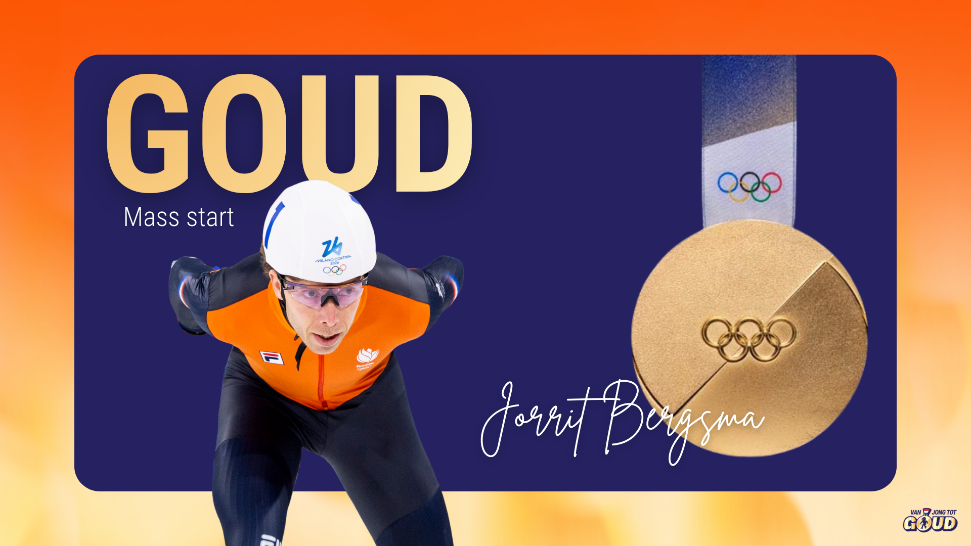 Goud mass start Jorrit Bergsma