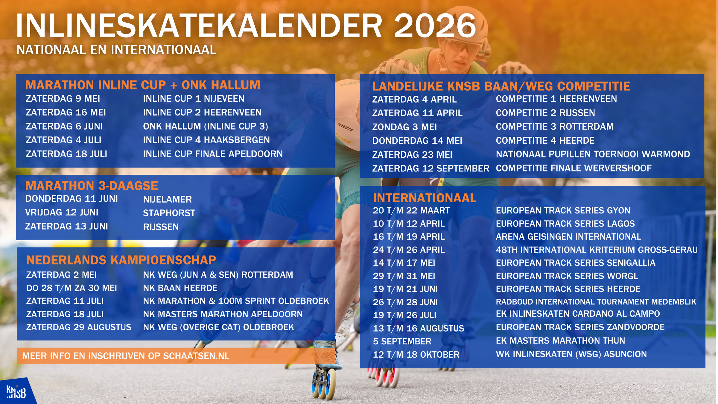 Kalender Inlineskaten 2026