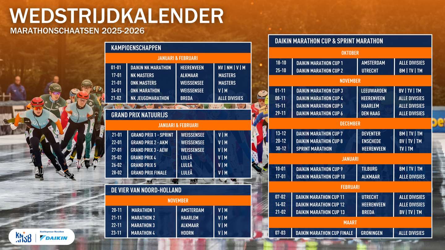 Wedstrijdkalender Marathon 2025-2026 (versie Juli 2025)